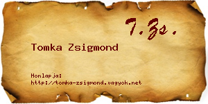 Tomka Zsigmond névjegykártya